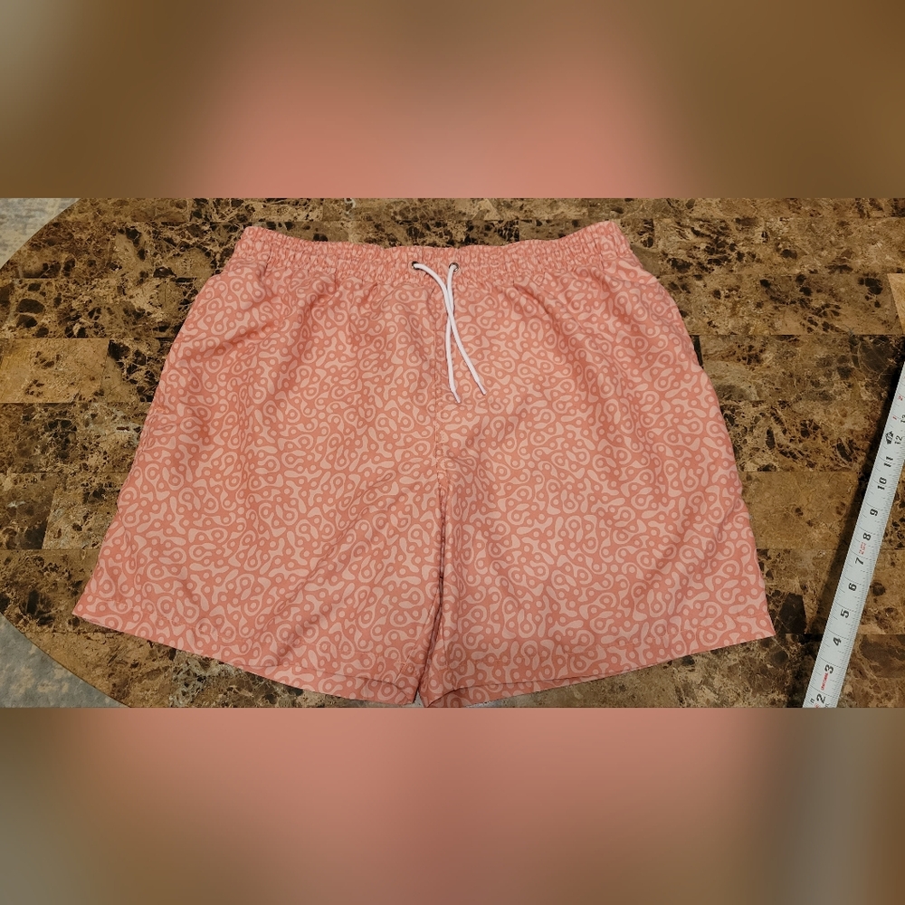 Trunks Men's Coral Patterned Swim Trunks - Lightweight Beach Shorts